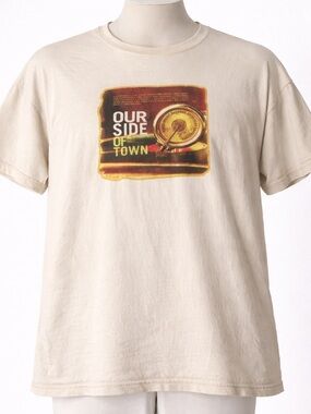 Our Side Of Town Red House Records 25th Anniversary Cream Graphic T-Shirt Sz XL